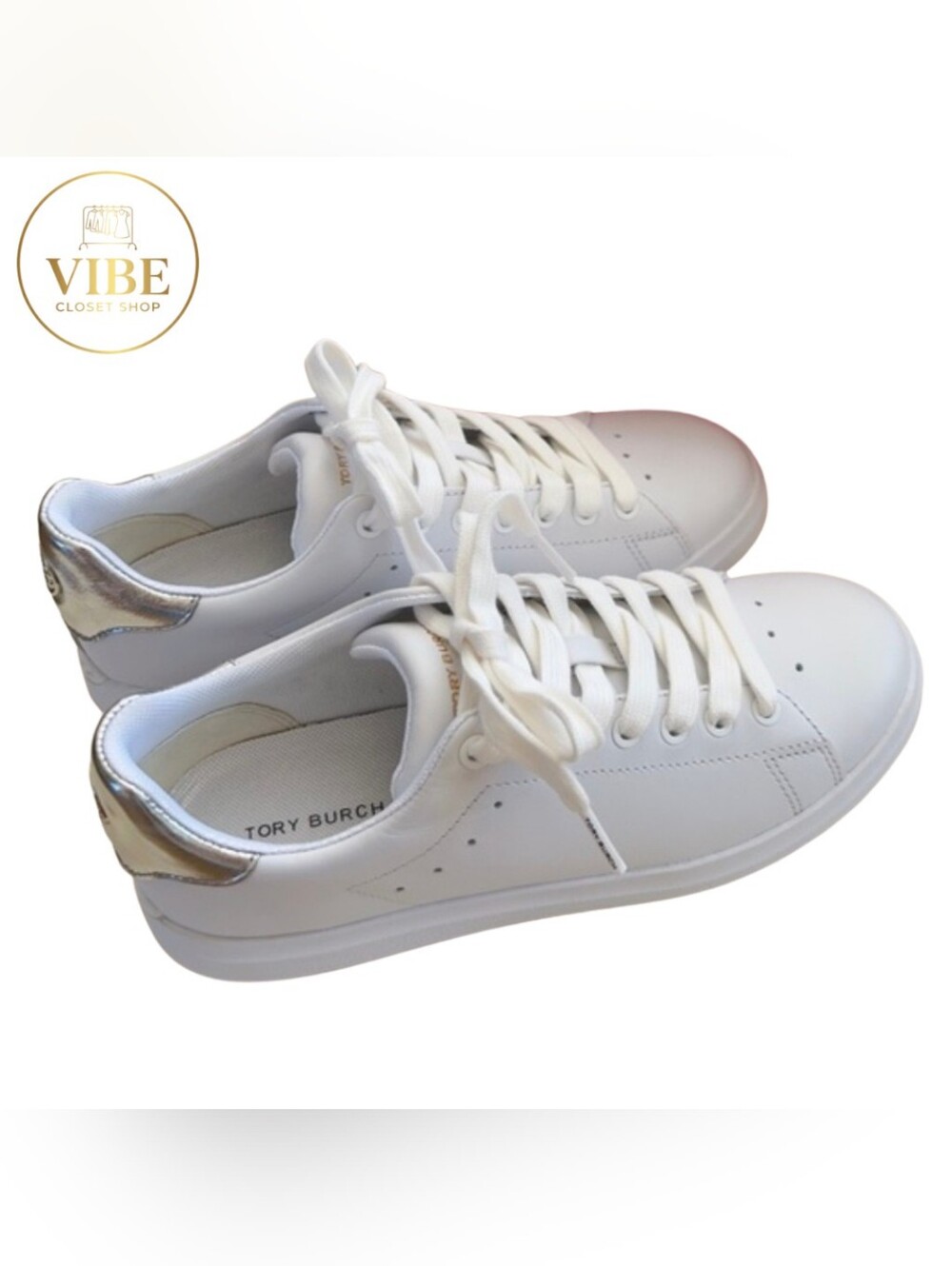 Tory Burch White Leather Low-Top Sneakers - Picture 5 of 5